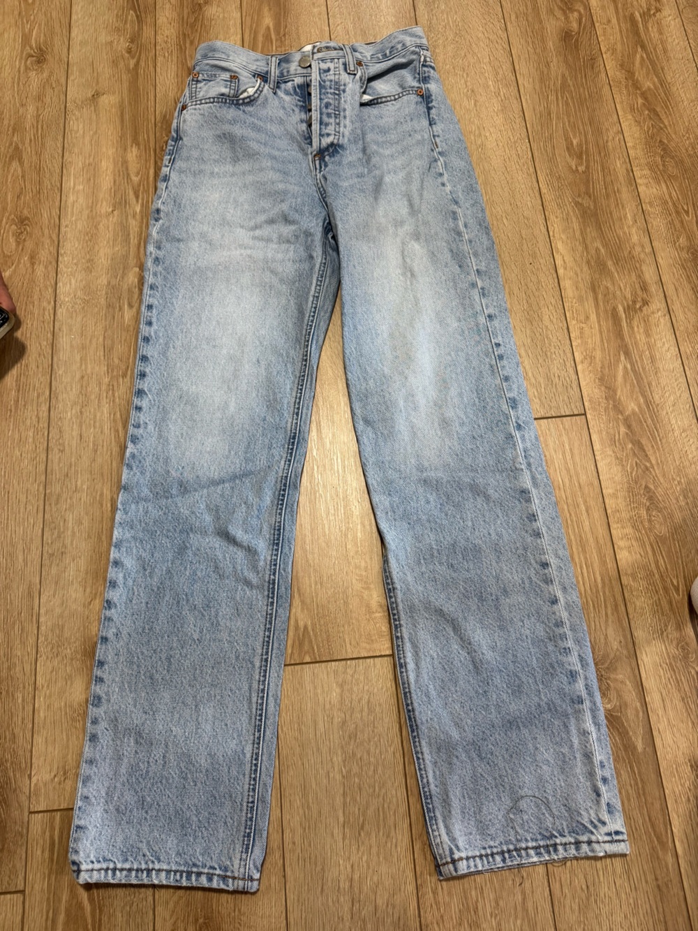 Denim Forum Men's Light Blue Slim Straight Jeans